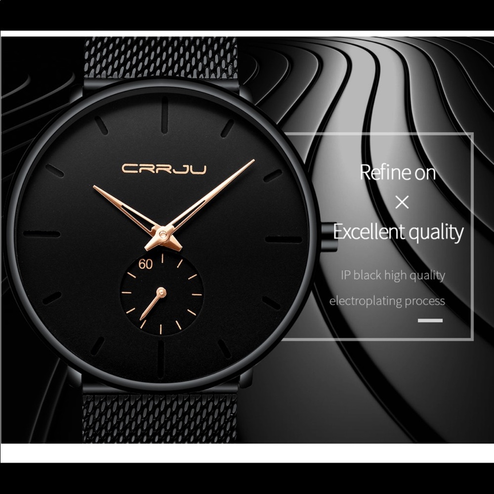 ⌚️New Men Mesh Steel Waterproof Sport mens Watch - Picture 5 of 5